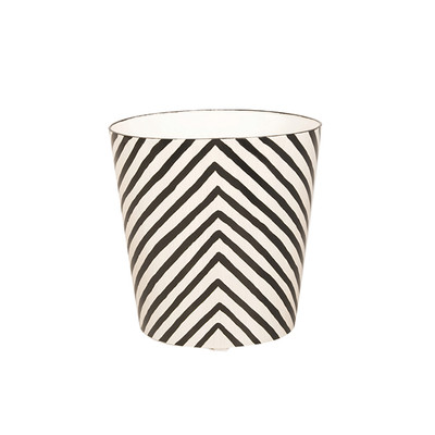 Oval Wastebasket Cream And Black Zebra