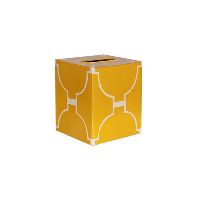 Kleenex Box Yellow And Cream Pattern