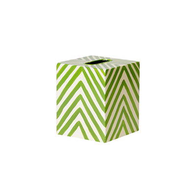 Kleenex Box Green And Cream Zebra