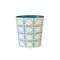 Oval Wastebasket Turquoise And Cream
