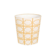 Oval Wastebasket Yellow And Cream