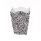 Square Wave Top Wastebasket With Hand Painted Design In Black