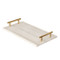 Lincoln White Marble Tray With Brass Handles image 1