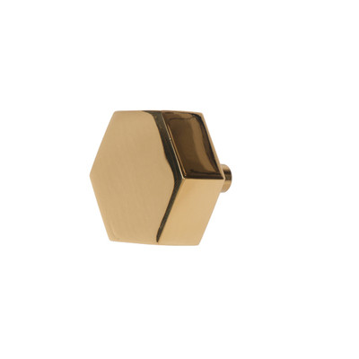 Hex Hexagon Shaped Pull In Brass Finish