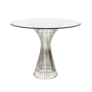 Powell Polished Stainless Side Table 36" Dia Top