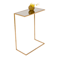 Rico Gold Leafed Cigar Table With Antique Mirror Top