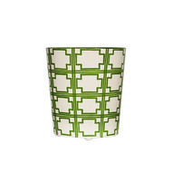 Oval Wastebasket Green And Cream