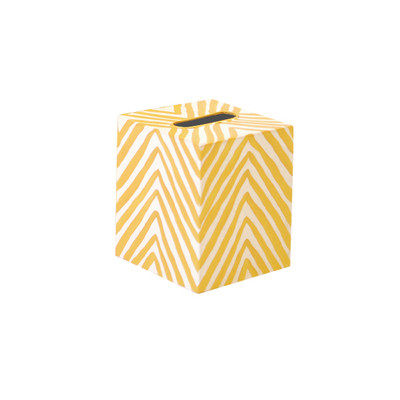 Kleenex Box Yellow And Cream Zebra
