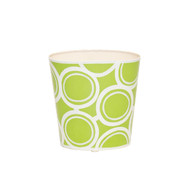 Oval Wastebasket Green And Cream Design