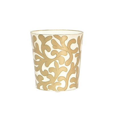 Oval Wastebasket Cream And Gold