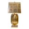 Cecile Gold Leafed Tortoise Shell Lamp With Rectangular Metal Shade
