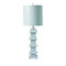 Powder Blue Painted Tole Pagoda Lamp With 11" Dia Painted Tole Shade