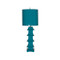 Turquoise Painted Tole Pagoda Lamp With 11" Dia Painted Tole Shade