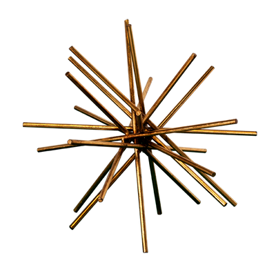 Urchin 12" Diameter Iron Rod Asterisk In Gold Leaf