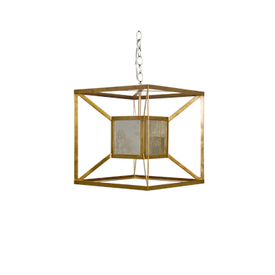 Maxwell Gold Iron Box Pendant With Antique Mirror