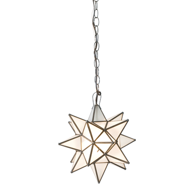Large Star Chandelier With Frosted Glass