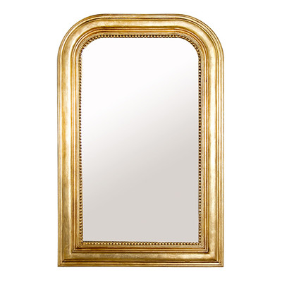 Waverly Handcarved Gold Leaf Curved Top Rectangular Mirror Nonantiqued Mirror Insert