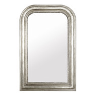 Waverly Champagne Silver Leaf Handcarved Curved Top Rectangular Mirror Nonantiqued Mirror Insert