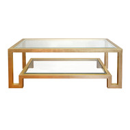 Winston Gold Leaf Two Tier Coffee Table With Clear Beveled Glass