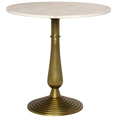Alida Side Table - Cast Iron and Stone - Gold Finish