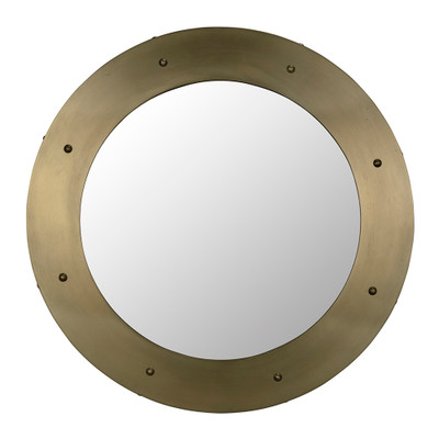 Clay Mirror - Large - Antique Brass Finish