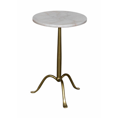 Cosmopolitan Side Table - Quartz - Antique Brass Finish