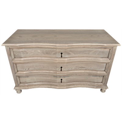 Curved Front 3 Drawer Chest - Vintage Grey