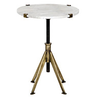 Noir Edith Adjustable Side Table - Large - Antique Brass