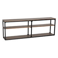 Noir Novie Console - Large - Black Steel With Dark Walnut