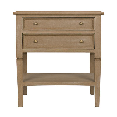 Oxford 2 Drawer Side Table - Weathered