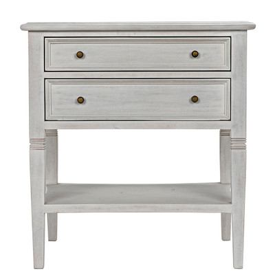 Oxford 2 Drawer Side Table - White Wash
