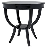 Noir Scheffield Round End Table - Black