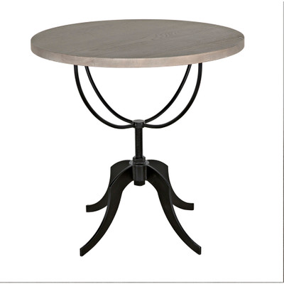 Wine Table w/ Adjustable Metal Base - Vintage Grey
