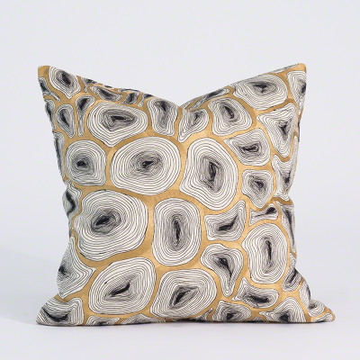 Agate Pillow - Black & Gold