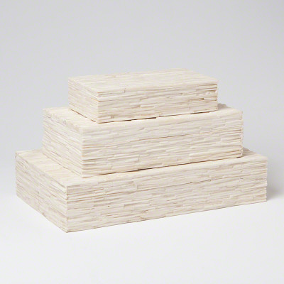 Chiseled Bone Storage Box - Med