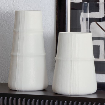 Linen Vase - Soft White - Med