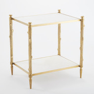 Arbor Side Table - Brass & White Marble