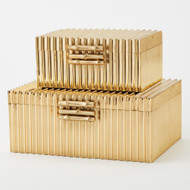 Corrugated Bamboo Box - Brass - Lg