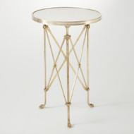 Directoire Table - Brass & White Marble