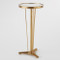 French Moderne Side Table - Antique Brass & Mirror image 1