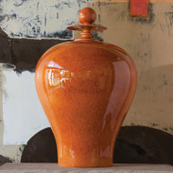 Happy Temple Jar - Orange - Tall