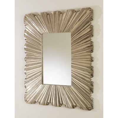 Linen Fold Mirror - Silver
