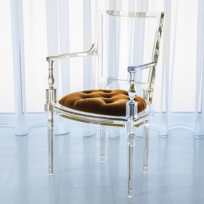 Marilyn Acrylic Arm Chair - Brown Sugar - Gold