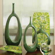 Open Oval Ring Vase - Emerald - Med