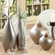 Platinum Stripe Vase - Med