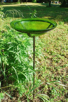 Fern Green Crackle Bowl with stand