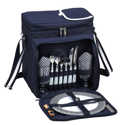 Equipped Picnic Cooler for Two - Navy image 1