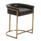 Calvin Counter Stool - Antique Brass and Brindle Leather image 1