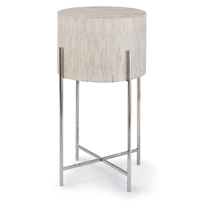 Regina Andrew Bone Drum Table - Polished Nickel