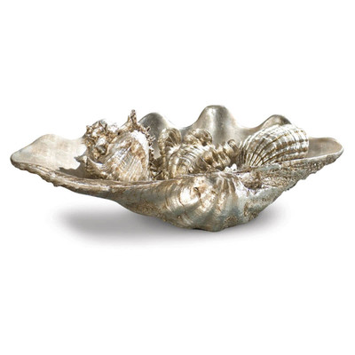 Regina Andrew Clam Shell Medium W/Small Shells - Ambered Silver Leaf